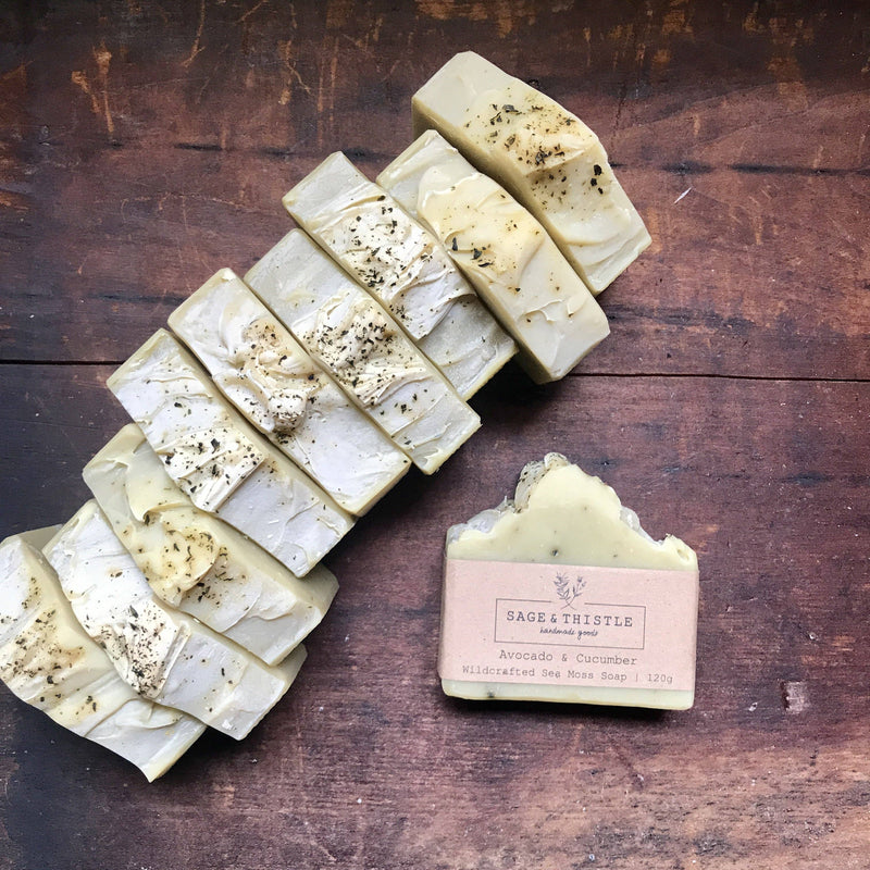 Avocado & Cucumber, Wildcrafted Sea Moss Soap by Sage & Thistle