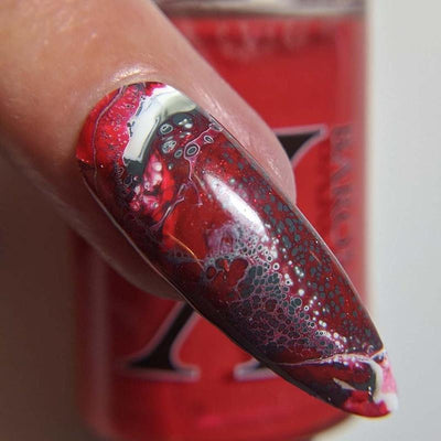 Down Comes the Blood - Fluid Art Polish by Baroness X
