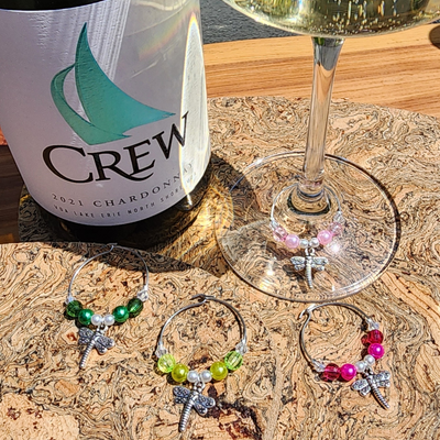 Dragonfly #2 Wine Charms | Gracie Jay & Co.