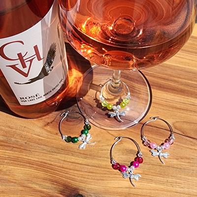 Dragonfly #3 Wine Charms | Gracie Jay & Co.
