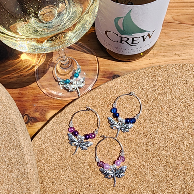 Dragonfly #4 Wine Charms | Gracie Jay & Co.