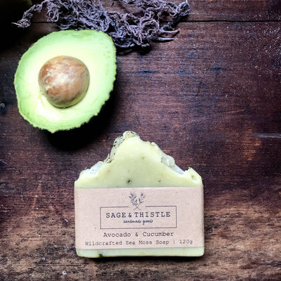 Avocado & Cucumber, Wildcrafted Sea Moss Soap by Sage & Thistle